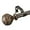 Floral Antique Bronze, variant on Decorative Window Curtain Rod 1-Inch Diameter with Modern Design Floral Carved Ball Finials, Drapery Curtain Pole Extends from 72 to 144 Inches,Floral Antique Bronze