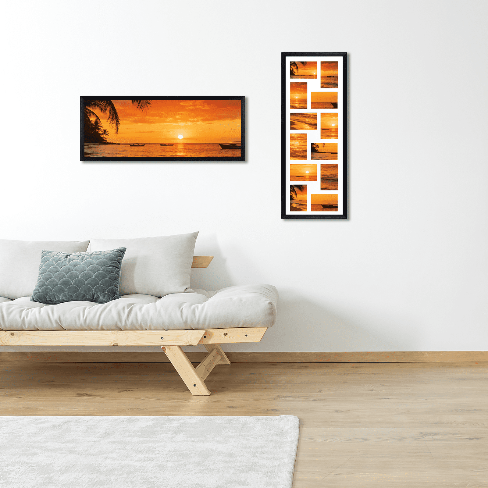 2 Pack 12 Opening 4x6 Collage Picture Frames, Black Photo Frame for Wall Mounted