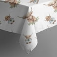 thumbnail image 5 of White Highland Cow Doll Pattern Square Tablecloth,Waterproof Square Table Cover,Wipeable Spillproof Washable Table Cover for Home Kitchen Party Decor 52"x52"(132x132cm), 5 of 6