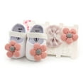 thumbnail image 5 of Baby Girl Anti-Slip Sole Newborn Infant First Walkers Shoes with 2 Headbands, 5 of 6