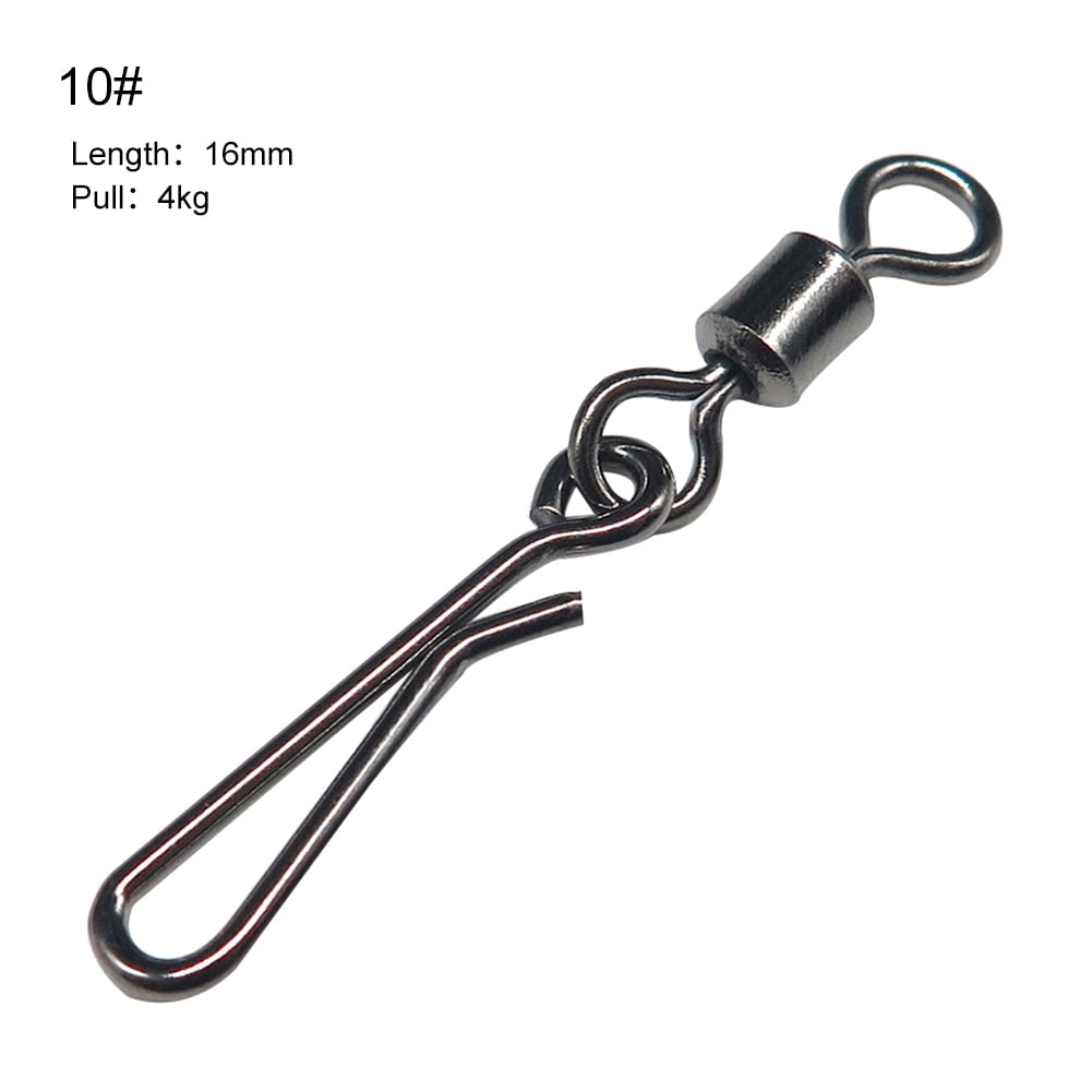 50stk/lot Rolling swivel with hanging snap fishing tackle fishhooks connector. 