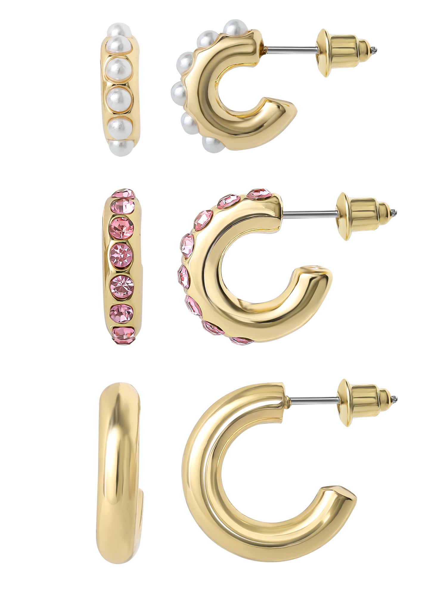 Celebrity Pink Women's Fashion Earring Set - 3 Pairs photo 3