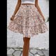 thumbnail image 4 of Falda de Mujer con Estampado Floral, Dobladillo con Volantes, Cintura Alta Elástica y Lazo Frontal. Lechoso XL, 4 of 10