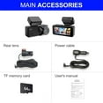 thumbnail image 4 of 2026 Upgraded Dash cam Pro 4K Wireless Car Dashcam Front Rear, 4K 2160P/FHD Dash Camera for Cars, 3.16" IPS, 5.8GHZ WiFi, GPS, with 64GB Card, 170° Wide Angle Lens(WiFi+GPS+64GB), 4 of 9