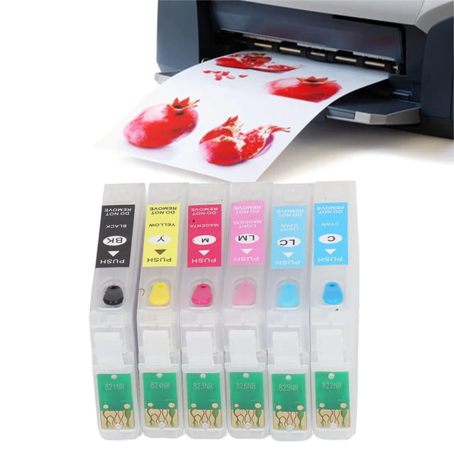 6 Colors Ink Cartridge Replacement Refill Cartridge with Permanent Chip Printer Ink Cartridge for Printing Photos Test Papers and Documents Black Cyan Magenta