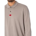thumbnail image 4 of HUGO Long sleeve Branded Polo Shirt, Beige, 4 of 6