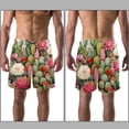thumbnail image 3 of luoweisi Men's Beach Shorts Quick Dry Swim Trunks with Mesh Lining Cactus M, 3 of 5