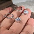 thumbnail image 2 of K-KED 925 Silver Pretty Wedding Party Drop Earrings Women Cubic Zirconia Jewelry-Silver, 2 of 6