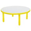 Angeles AB744DPY12 48 in. dia. Round Baseline Table with 12 in. Legs, Canary Yellow