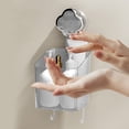 thumbnail image 4 of Estante de almacenamiento de ventosa de plástico gris transparente, organizador montado en la pared para el baño de la cocina, no requiere perforación, 20x13x11cm/7.8x5x4.3in, diseño resistente al, 4 of 5