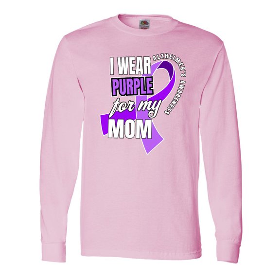 Inktastic Alzheimers Awareness I Wear Purple for My Mom Long Sleeve T-Shirt