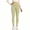 thumbnail image 5 of WULMLEO Leggings for Women Tummy Control Butt Lifting Legging Tights Workout Quick Dry High Waisted 7/8 Leggings Green M, 5 of 6