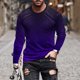 thumbnail image 1 of Blusas y camisas de manga larga con cuello redondo para hombre, blusa informal de manga larga con cuello redondo y estampado, blusa de poliéster para hombre, 1 of 5