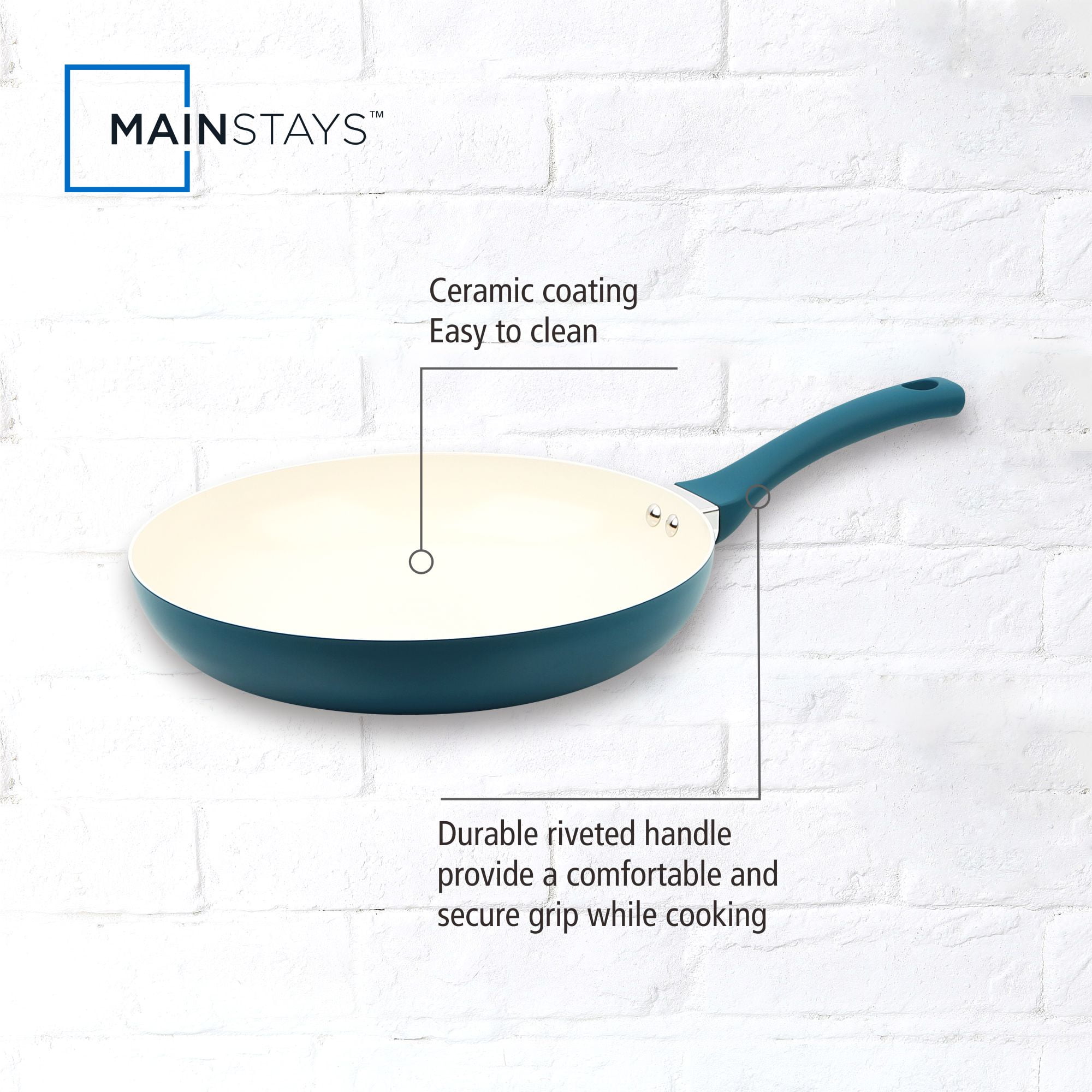 Mainstays Ceramic Aluminum Nonstick 12in Frypan Corsair