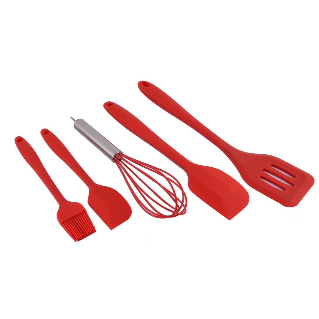 Unique Bargains Silicone Heat Resistant Spatula Brush Whisk Baking Tool Set 5 in 1