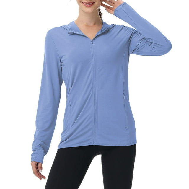 Veste d'Été Légère pour Femmes à Manches Longues, Protection Extérieure, avec Capuche, Coupe-Vent Décontractée pour Voyage Quotidien