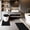 Black, variant on Bathroom Rugs Sets 3 Piece with Adjustable Toilet Seat Cover 19.5"x 18.5" Machine Washable Bath Rug Set with TPR Non Slip Rubber Backing Solid Bath Mat Set for Luxury Bathroom Decoration