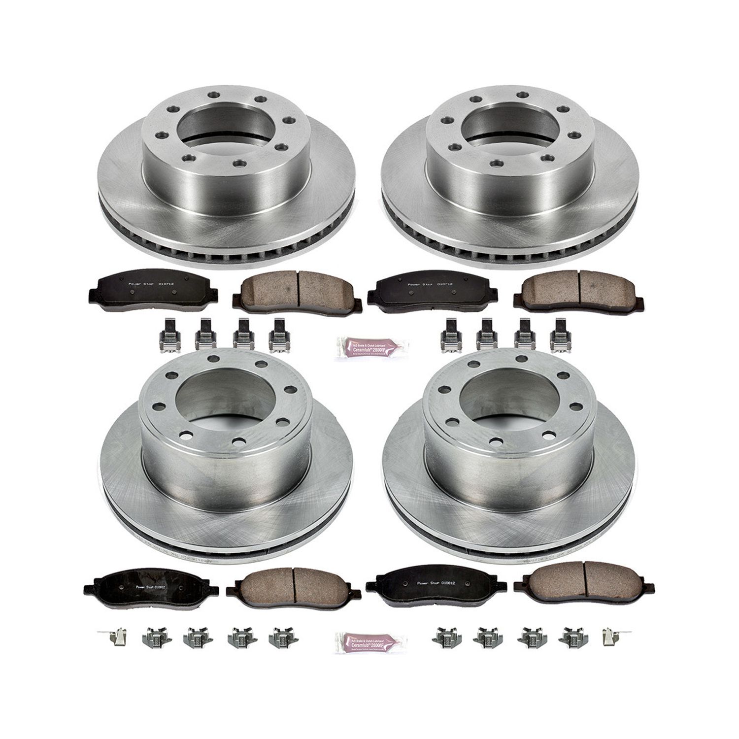 Power Stop Front and Rear Stock Replacement Brake Pad and Rotor Kit KOE1782