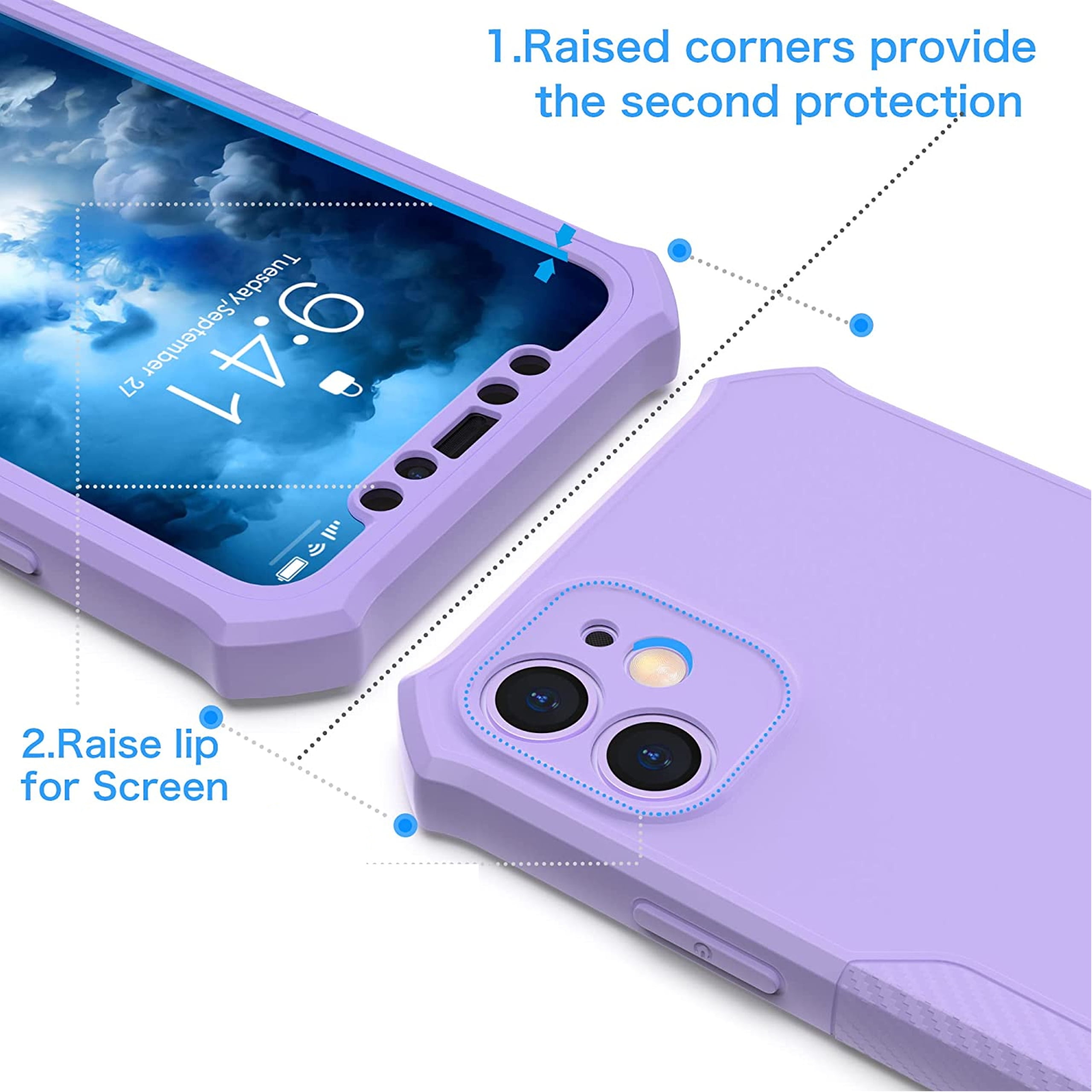 For TCL K24 /TCL K23 /TCL 50 LE Full-Body Dual Layer Hybrid Case Slim, Drop-Proof TPU Hard PC, Durable Corner Front Bumper Protector Phone Case Cover by Xpression, Purple