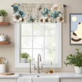 thumbnail image 2 of Vintage Tulip Valance Curtain for Windows Farmhouse Retro White Blue Flower Butterfly Leaf Rod Pocket Curtain Valances Short Window Treatments for Kitchen Bathroom Laundry Basement 60 x 14 Inch, 2 of 9