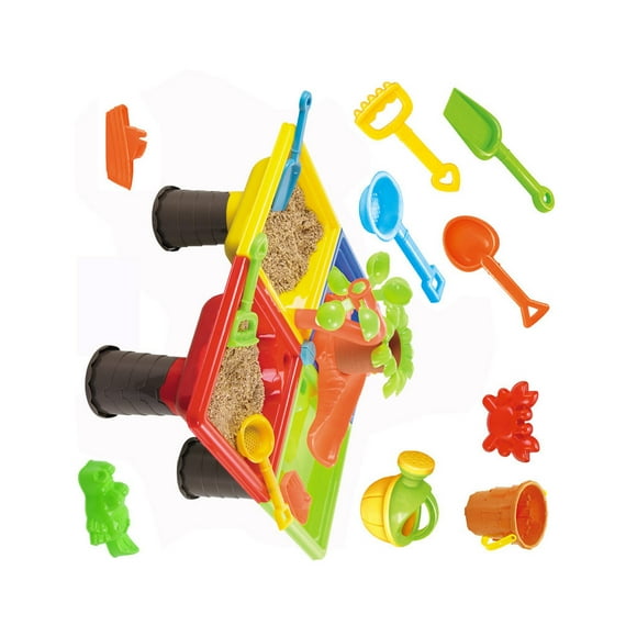 relayinert Play Table Sand and Water Summer Toy Sandpit Table Water Table Children Play Table Sand and Water Beach Toys Set 4 Grid