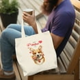 thumbnail image 4 of Happy Valentine's Day Corgi holding flowers Canvas Tote Bag Welsh Corgi Dog Lover Gifts Idea Reusable Shopping Grocery Bag - 03005, 4 of 5