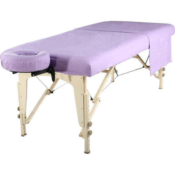 Master Massage Flannel Sheet Set Cotton Table Cover Beauty Bed Cover for Stationary and Salon Bed - Purple