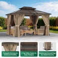 thumbnail image 3 of Clouddwell 20'*12' Wood Gazebo,with Double-Layer Galvanized Steel Roof,Suitable for Backyard,Desk,and Lawn, 3 of 8