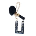 thumbnail image 2 of Ziurtnc Cup Chain Shiny Heart Sequin Initial Shape Pendant Tumbler Charm Epoxy Resin Initials Keychain with Plush Ball Tassel Decor, 2 of 8