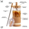 thumbnail image 2 of Vasos de cristal Pandaloo con tapas y pajitas, 600 ml, color arena ámbar, 2 of 7