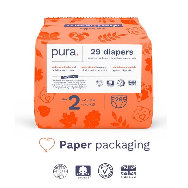 Pura Sensitive Soft Sustainable Size 2 Diapers, 174 Count photo 7