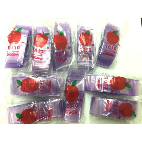 1010 (1"X1") Purple Color Gooscoo Mini ZipLock Baggies, Case of 1,000