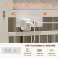 thumbnail image 4 of ARICOEASY Twin Over Twin Bunk Bed with Desk, Metal Bunk Beds with Charging Station and LED Lights, White, 4 of 9