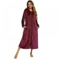 thumbnail image 4 of Peignoir à Capuchon en Molleton pour Femmes - Longue Robe Pelucheuse P-2TG, 4 of 9