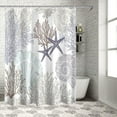 thumbnail image 3 of Shower Curtain Nautical Coastal Ocean Coral Shower Curtains for Bathroom Decor Beach Themed Grey Shower Curtain Sets with Hooks Waterproof Fabric Bath Curtain Extra Long 72" X 84", 3 of 5
