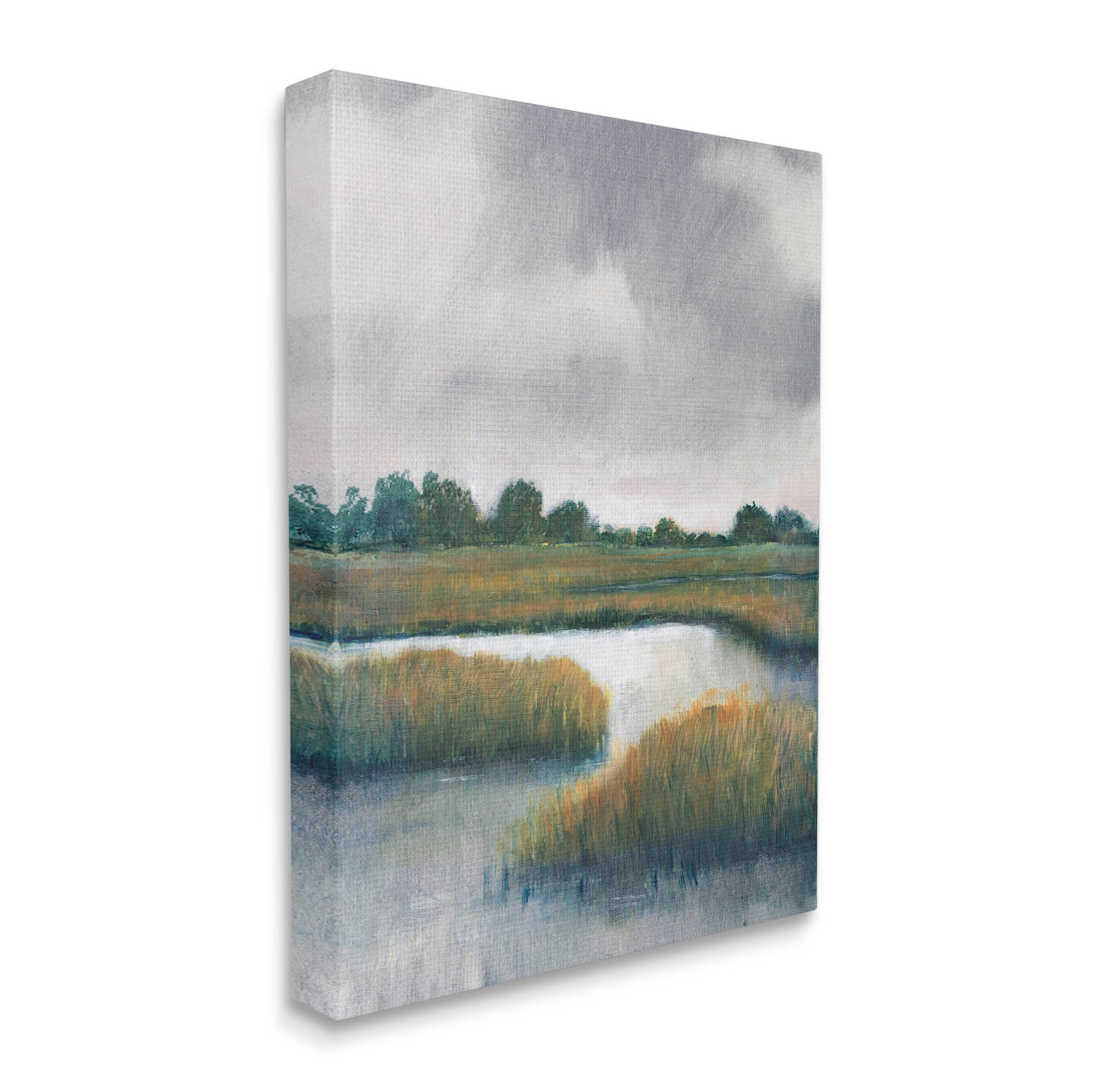 Stupell Industries Rural Marshland River Grass Painting Gallery Wrapped Canvas Print Wall Art, Design by Tim OToole