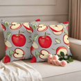 thumbnail image 2 of Red Apples Outdoor Waterproof Pillow Covers, Spring Summer Fruits Modern Art Decorative Square Throw Pillowcase Sofa Cushion Sham for Patio/Couch/Chair, 20"x20" 2 Pack, 2 of 8