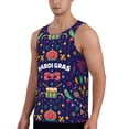 thumbnail image 2 of Easygdp Happy Mardi Gras Men's Tank Top, Sleeveless Muscle T Shirts, Breathable, Quick-Dry, Loose for Gym, Running, Fitness - Medium, 2 of 9