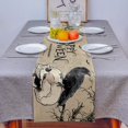 thumbnail image 4 of Halloween Table Runner, Halloween Crow and Retro Backgound Rustic Table Runner for Holiday Birthday Party Kitchen Dining Table Home Decor, 13x70in, 4 of 8