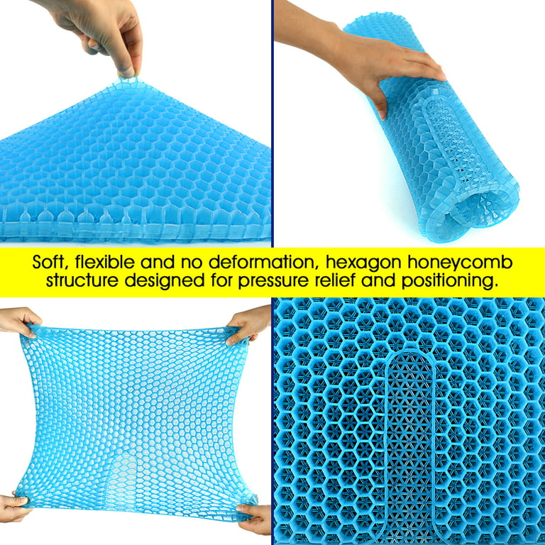 Tomight Gel Seat Cushion, Breathable Office Chair Cushion for Pressure  Relief Tailbone Back Pain Relief Honeycomb Gel Cushion with Non-Slip Cover  for