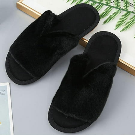 

Women s Soft Plush Lightweight House Slippers Fuzzy Slip on Open Toe Cozy Indoor Outdoor Slippers
