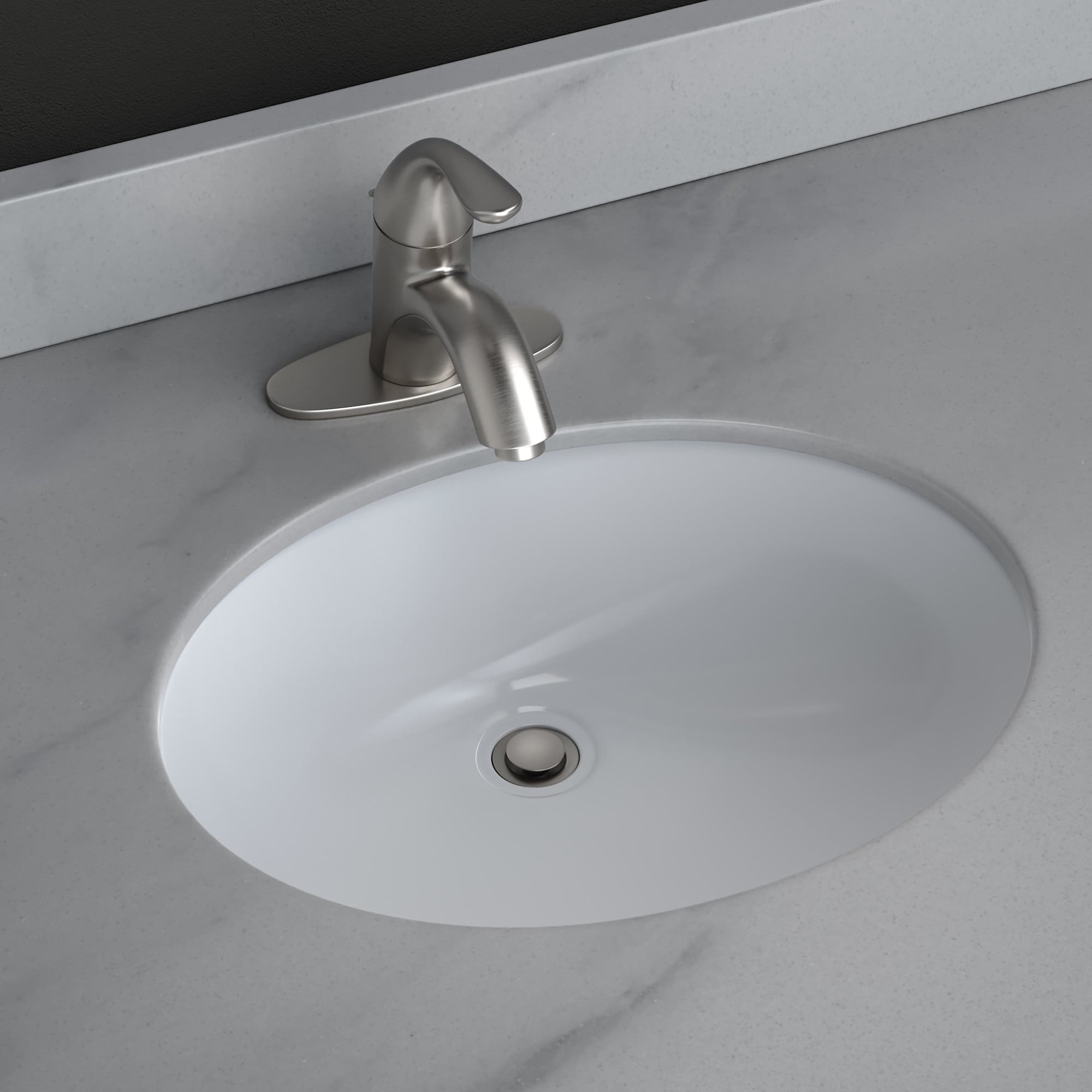 Proflo PF1512UWH Comstock 17" Oval Vitreous China Undermount Bathroom Sink - White