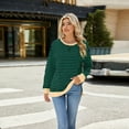 thumbnail image 5 of OBEEII Fall Winter Sweatshirts for Women Long Sleeve Crew Neck Striped Pullover Tops Loose Casual Athletic Tee Shirts, 5 of 7