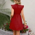 thumbnail image 5 of Summer Dresses for Women Trendy V Neck Ruffle Sleeveless Sundress Casual A Line Swing Beach Mini Dress, 5 of 5