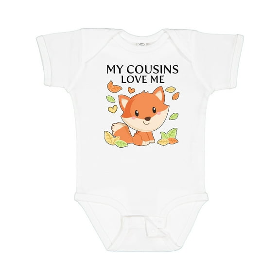 Inktastic My Cousins Love Me Little Fox Boys or Girls Baby Bodysuit