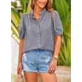 thumbnail image 4 of Camisa PRETTYGARDEN de Algodón de Verano con Botones Gris M, 4 of 8