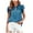 Blue, variant on Zpanxa Loose Fit Fashion Blouse for Women Summer Casual Short Sleeve Solid Color Wrap Style Top