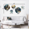 thumbnail image 4 of Designart "Explosive Gold Triangular Elegance III" Modern Geometric Metal Wall Art Set of 5 Piece, 4 of 5