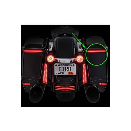 Ciro Bag Blades Red LED Lights, Fits '97-'13 Harley Touring, All Red 40038