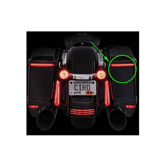 Ciro Bag Blades Red LED Lights, Fits '97-'13 Harley Touring, All Red 40038